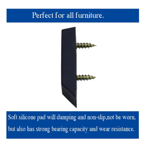 Heavy Duty Rubber Furniture Bumpers 20 Pack Rectangular Leg Pads in black with screws for easy setup on furniture legs.