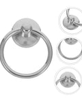 Close-up of 10 Pack Silver Metal Ring Drawer Pulls With Single Hole Cabinets Knobs Retro Vibe Ring Handles For Dresser Drawers Kitchen Cupboards