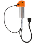 Orange and silver Underwater Rattle Stick Signal Bell For Scuba And Snorkeling, Loud Diver Communication Tool with black strap.