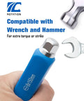 Magnetic Go-Thru 12-Piece Screwdriver Set ergonomic handle showing wrench and hammer compatibility.