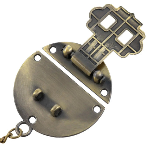 Heavy Duty Retro Latch Hasps With Warm Bronze Finish Features Corrosion Resistant Chain Pins And Secured Mounting Screws close-up