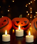 USB Rechargeable 3D Wicks Tealight Candles Flameless Flickering Battery Operated With Remote Control And Timer Realistic Lit LED Tea Lights in Halloween Decor
