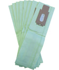 Green Double Wall Type CC Vacuum Bags For Oreck XL Upright Vacuums, Pack Of Eight, showing folded bags with closure feature