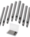 Eight Size Leather Oval Hole Punch Kit 2mm To 5mm Pro Grade Hollow Punch Tool Set with steel punches and storage box