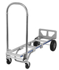 Convertible Aluminum Hand Truck With Two Wheel To Four Wheel Switch, Folding Hand Cart, Swivel Design, Wide Loading Platform, Rust Proof Aluminum Alloy, Large Pneumatic Rear Wheels For Warehouse, Store, And Job Site on 4-wheel side