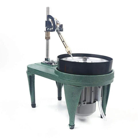 All In One Gem Faceting And Polishing Machine 180W Pro Grade Jewelry Rock Bench Grinder with Diamond Flat Grind Disk