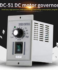 Rock Solid Adjustable Motor Speed Controller Handles 24V To 90V Dc Motors 0.02 To 400W Watts Straight For Diy Robotics And Electric Fan Upgrades And Repairs, showing control dial and switch.