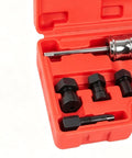 Heavy Duty Metal Bearing Extractor Blind Hole Puller Removal Tool Kit With Deep Reach Hardened Collet Adjustable Screw Set Grabbing Eight To 32 Millimeter Inner Dia Tight Grasp No Slip Smooth Motorcycle Water Pump Bearing Removal Fix Now, red case with collets