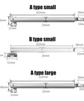 Automatic Door Closer 60Kg Heavy Duty with three size variations and detailed measurements