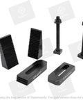 M8 Clamp Kit For Rotary Tables And Milling Tables, black clamps, bolts, nuts visible on white background