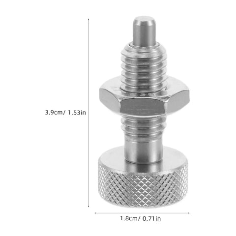 Stainless Steel Spring Loaded Plunger Pin With M10 Thread Offers Quick Lock Action And High Precision Plus 0.02mm Accuracy For Robotic Joints And Heavy Machinery In Industrial Settings, dimensions 3.9cm x 1.8cm.