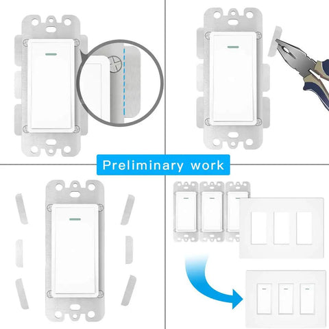 Smart Light Switch 3 Gang No Screw Panel Two Point Four Gigahertz WiFi Remote Control Works With Alexa Google Home Tuya Smart Life Neutral Wire Required No Hub Needed Easy Setup Compatible