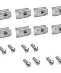 Heavy Duty T Slot Nuts And Button Socket Cap Screws For Toyota Tundra Tacoma Pickup Truck Bed Deck Rails, set of 8 with silver finish.