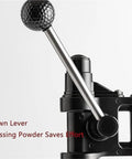 58mm Stainless Steel Coffee Tamper For Espresso Portafilter Delivering CrushedIt Compressions down lever and handle close-up