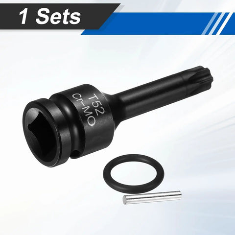 Torx Bit Socket T52 Six Point One Half Inch Drive For Impact Tools Chromoly Steel Heat Treated Includes Cotter Pin And O Ring