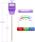 Soil Moisture Meter For Plants And Garden Hygrometer Water Sensor, 10.97 inch probe, no battery needed, color readout scale.