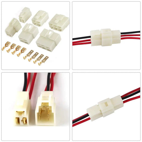 All In One 400Pcs 6.3mm Wire Connector Kit with male and female sockets, pins, and crimp terminals for wiring projects