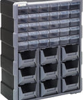 Heavy Duty Drawer Cabinet Organizer With 39 Drawers And 9 Clear Bins, 19 Inch Tall Plastic Storage Cabinet, Stackable Design