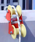 Heavy Duty Double Pulley System With Steel Rings And Nylon Groove Wheel For Wall Corners Rooftop Tents Sewers