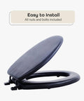 Soft Elongated Vinyl Toilet Seat In Black 19 Inches Foam Cushioned Cover For All Elongated Fixtures Ultra Comfy Feel