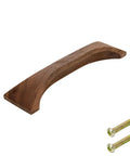 Walnut Wood Finger Pull Handle for Drawers 3.8 Inch Hole Distance with screws, smooth finish, solid natural walnut material