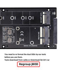 Dual Slot M.2 Ngff Bridge transforms MSATA drives into a rugged 2.5 inch SATA HDD enclosure for desktops and laptops.