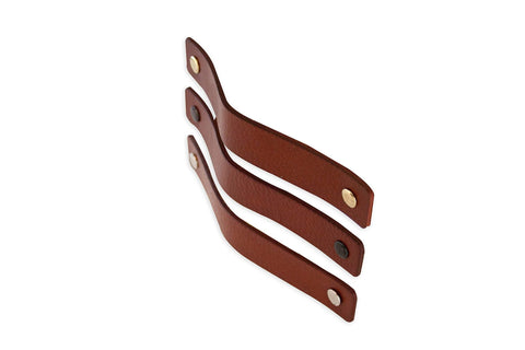 Leather Furniture Handles Set Two Pieces Cognac Leather Drawer Pulls For Cabinets Dressers Kitchen And Bathroom Wood Furniture Six And A Half Inch Length