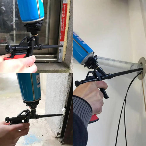 Spray Foam Gun With PTFE Coated Barrel For Easy Anti Clog Application Expanding Foam Sprayer in use on wall and window seals