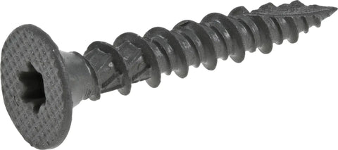 Crew Approved Gray Wafer Head Cement Board Screw 9x1 1/4 inch with Type 17 tip, ideal for shower tile prep.