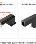Comparison of Amerdeco solid cabinet handles and hollow cabinet handles from other brands, highlighting durability and design differences.