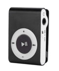 Black Clip On MP3 Player With USB Cable And Earphones Ultra Lightweight Portable Music Player For Running And Hiking with side buttons