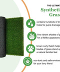 Outdoor Dog Potty Grass With Drainage Hole Realistic Artificial Turf showing rolled up synthetic grass and drainage features.