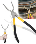 Washer Spring Expansion Removal Tool For Front Load Washers Fits LG Samsung Whirlpool Kenmore And More Easy To Use Door Boot Spring Clamp Removal Tool For Inner Outer Door Boot Seals shown in use and close-up.