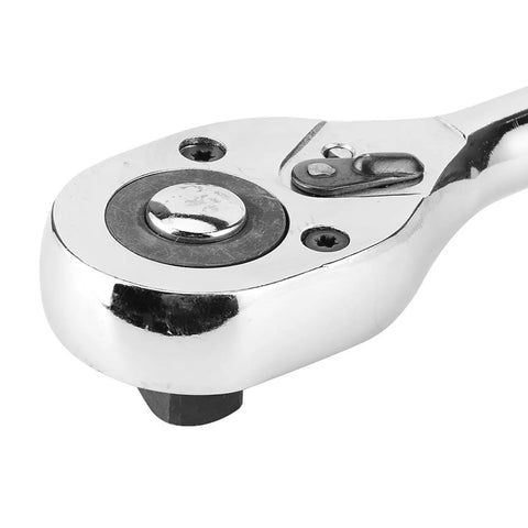 Close-up of Top Shelf Adjustable Ratchet Wrench Half Size Drive With Sturdy Arrow Storage Case Heavy Duty Steel Spanner Tool.