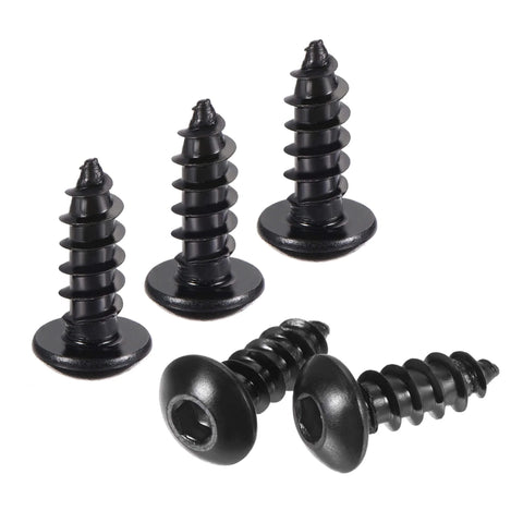 Hex Socket Self Tapping Screws M4 X 12mm Carbon Steel Wood Screws 200 Pieces Self Drilling Fasteners for wood and metal