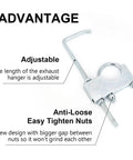 2 Inch Universal Exhaust Clamp With Heavy Duty Hanger For Auto And Truck Systems, adjustable muffler bracket, zinc plated