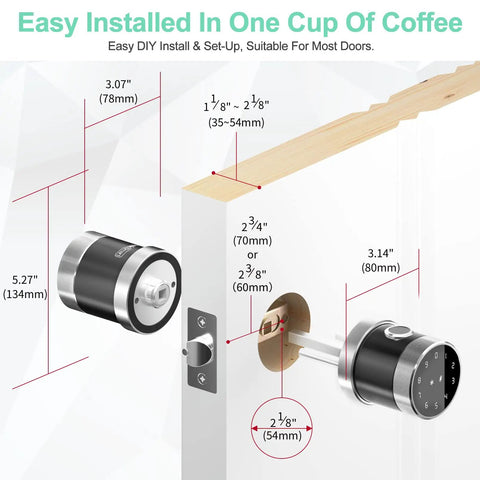 Smart Door Lock With Fingerprint, Keyless Entry, Keypad, RFID Card, App Control And Emergency Key installation guide
