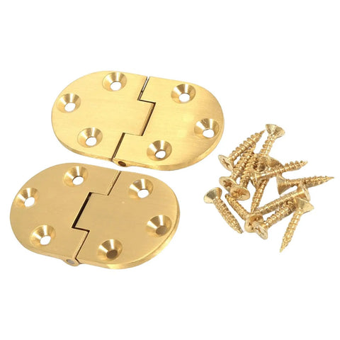 Two Pack Brass Butlers Tray Hinges With Round Corners And Screws Built Tough For Furniture Upgrades Easy Install