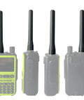 Front and side view of Three Pack 3.62 Inch Dual Band SMA Female Walkie Talkie Antennas For UV 5R UV5R 5R Mini Radios