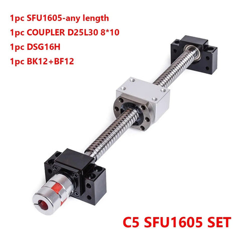 Heavy Duty Ball Screw Kit With SFU Ball Nut And Nut Housing BK BF12 End Support RM1605 Coupler 1605 550 Set
