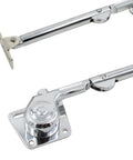 Heavy Duty Gas Lift Cabinet Hinge System With Telescopic Pneumatic Support Rods, showing zinc alloy build and bottom fixing plate