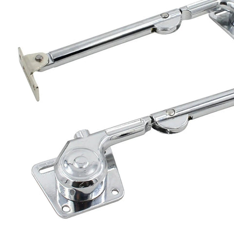 Dual Pack Pneumatic Cabinet Lift Supports Hinges With Soft Close Mechanism for Furniture in silver zinc alloy