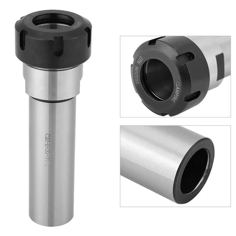 Heavy Duty 100mm Straight Shank Extended Collet Chuck Holder Made From Premium Chrome Molybdenum Alloy Steel For CNC Milling, showing ER32 nut.