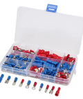 Grab This Awesome 200 Pcs Red And Blue Insulated Spade Ring Terminal Kit With Crimp Connectors For All Your Electric Wire Projects Today.