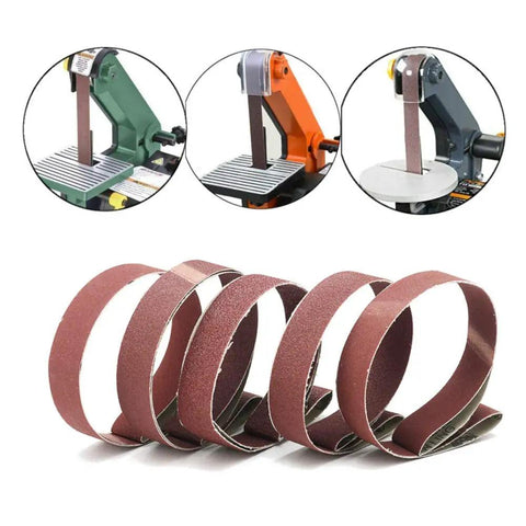 1 Inch By 30 Inch Sanding Belts Set For Woodworking And Metal Polishing With 320 400 600 800 1000 Grits Aluminum Oxide Abrasives Antistatic Washable Resin Emery Cloth Belts Pro Grade For Belt Sander Tools 15 Pack with different grit levels displayed