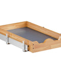 Smooth Riding One Tier Wood Pull Out Drawers For Base Cabinet Organization Kitchen Pantry Bathroom Storage With Slick Slide Runners Easy Install Pulling Tray No Sweat Upgrading System For Pots Pans And Groceries, wood slide tray close-up
