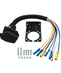 7 Pin Trailer Wiring Harness Socket Extension Power Cable For Safe Power Transmission In Campers, RVs, Trucks, And Cars, Easy Plug Connector, Durable Automotive Trailer Cable For Camping, Freight, Exhibitions, And Daily Driving. 7-pin wiring harness with mounting plate, wires, and screws