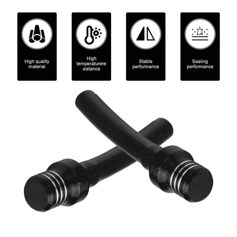 2 Pack CNC Aluminum Gas Cap Vent Tube With Steel Balls Universal Fuel Cap Air Vent Hose For ATVs Black Durable Aluminum