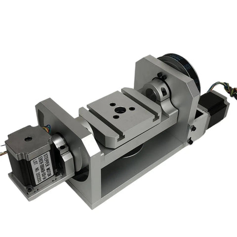 Wicked Smooth 4th Axis 5th A Axis Rotary Table For Cnc Router With T Slot Chuck Mount Plate, aluminum base, 98mm height.