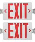 Two LED Exit Sign With Emergency Lights Battery Backup, Hella Bright Red Exit Letters, Dual Adjustable Heads, 2 Pack